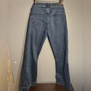 Rock and Roll Cowgirl Women’s Mid Rise Trouser Bootcut Dark Jeans Size 34 x 36